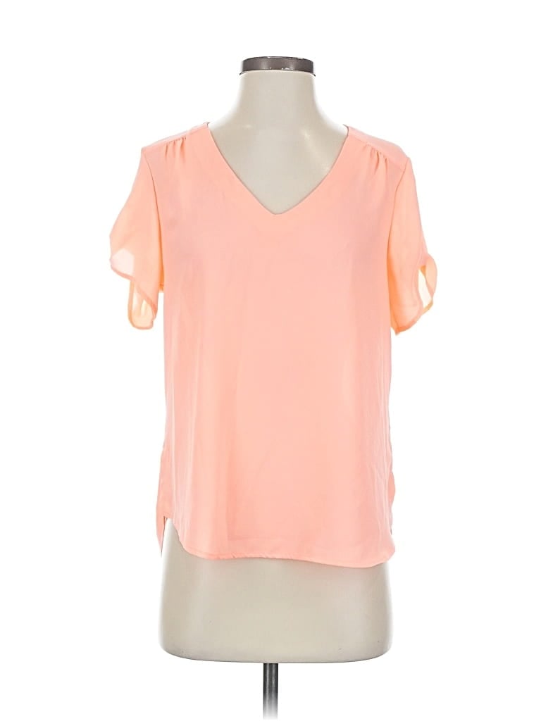 Pre-owned Live 4 Truth Short Sleeve Top Orange Cold Shoulder Neckline Tops