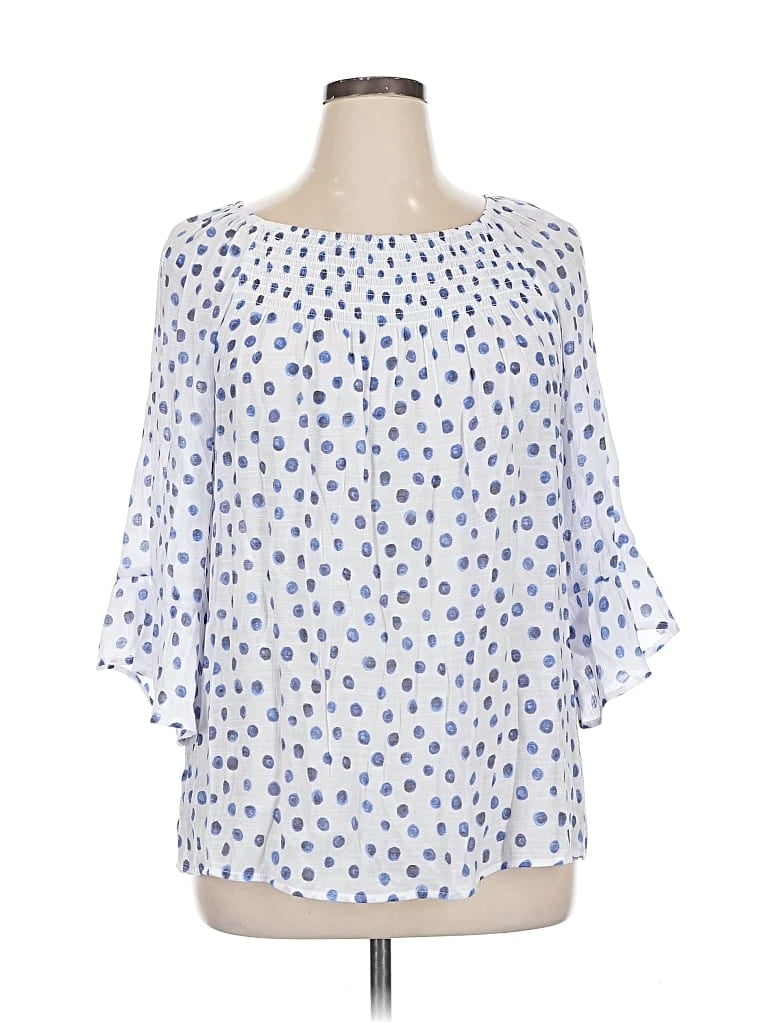 Pre-owned Counterparts 3/4 Sleeve Blouse In Blue