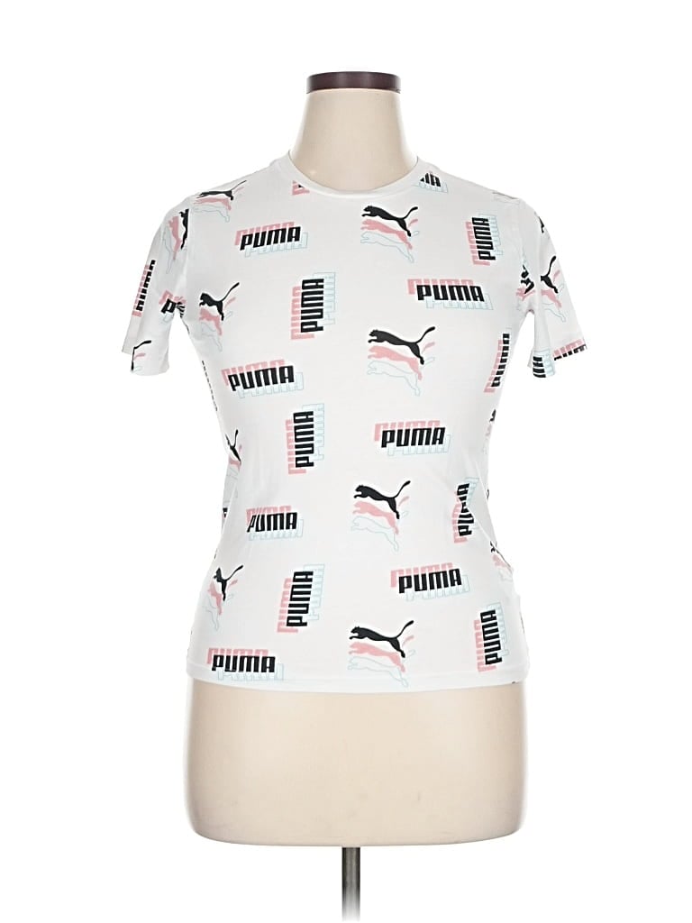 Pre-owned Puma Short Sleeve T-shirt In White