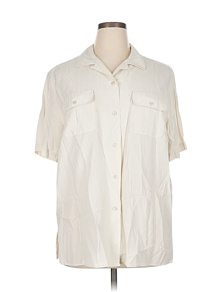 KAREN SCOTT Pre-owned Short Sleeve Blouse In White