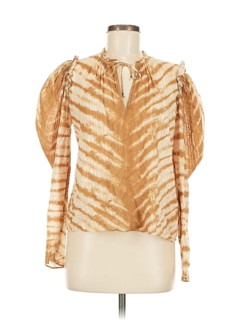 Pre-owned Ulla Johnson 3/4 Sleeve Blouse In Gold