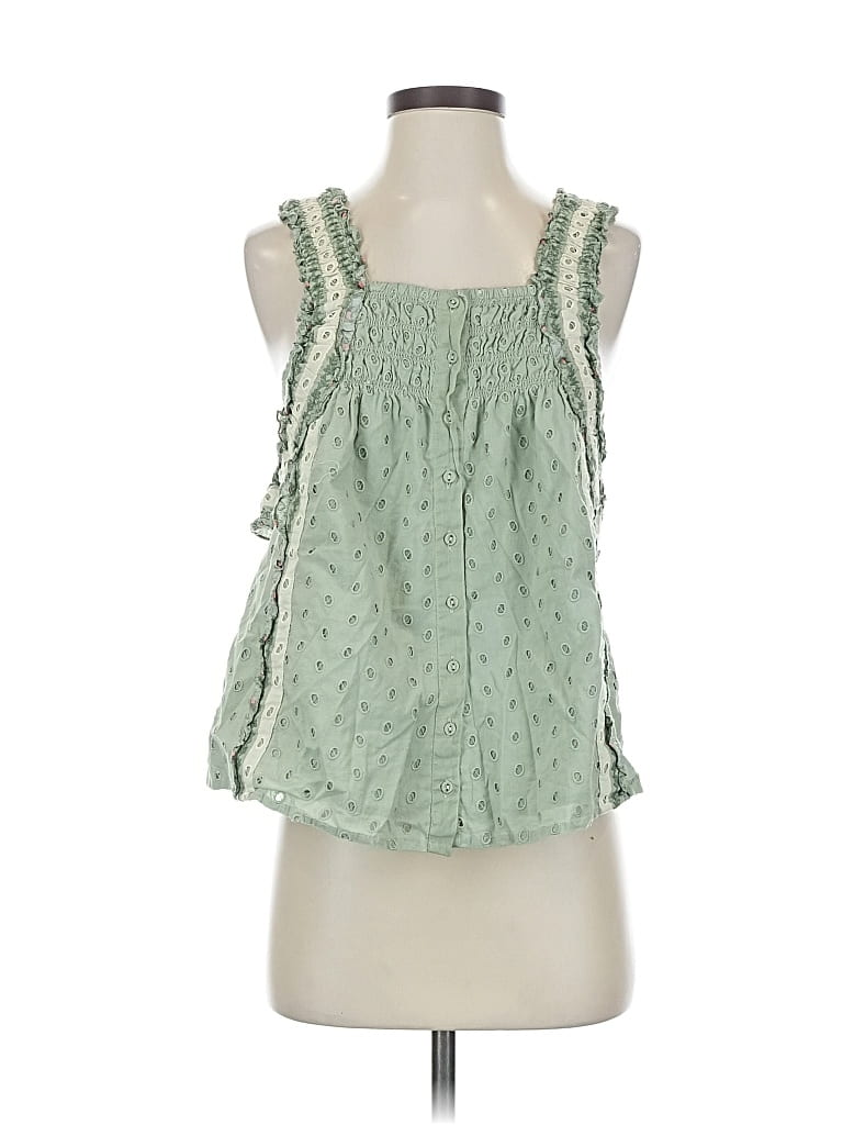 Pre-owned Forever That Girl For Anthropologie Sleeveless Blouse In Green