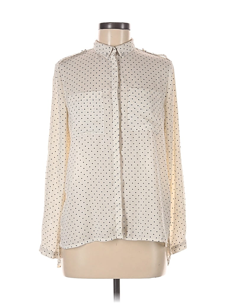Pre-owned H&m Long Sleeve Blouse In White