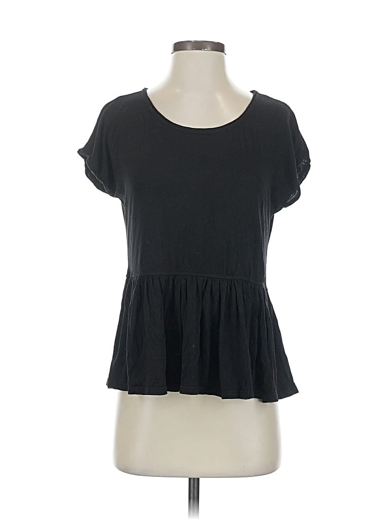 Pre-owned Max Studio Short Sleeve Top Black Sweetheart Neckline Tops