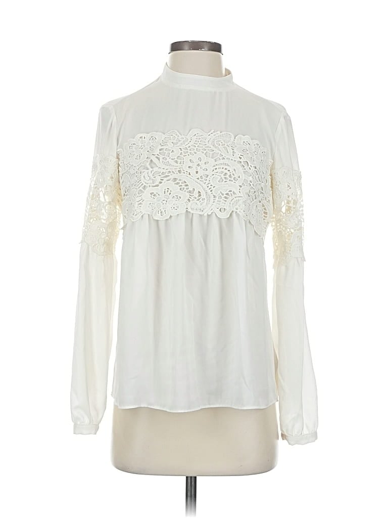 Pre-owned Express Long Sleeve Blouse In White