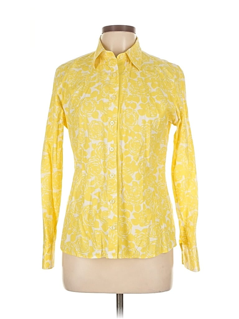 Pre-owned Boden Long Sleeve Button Down Shirt In Yellow