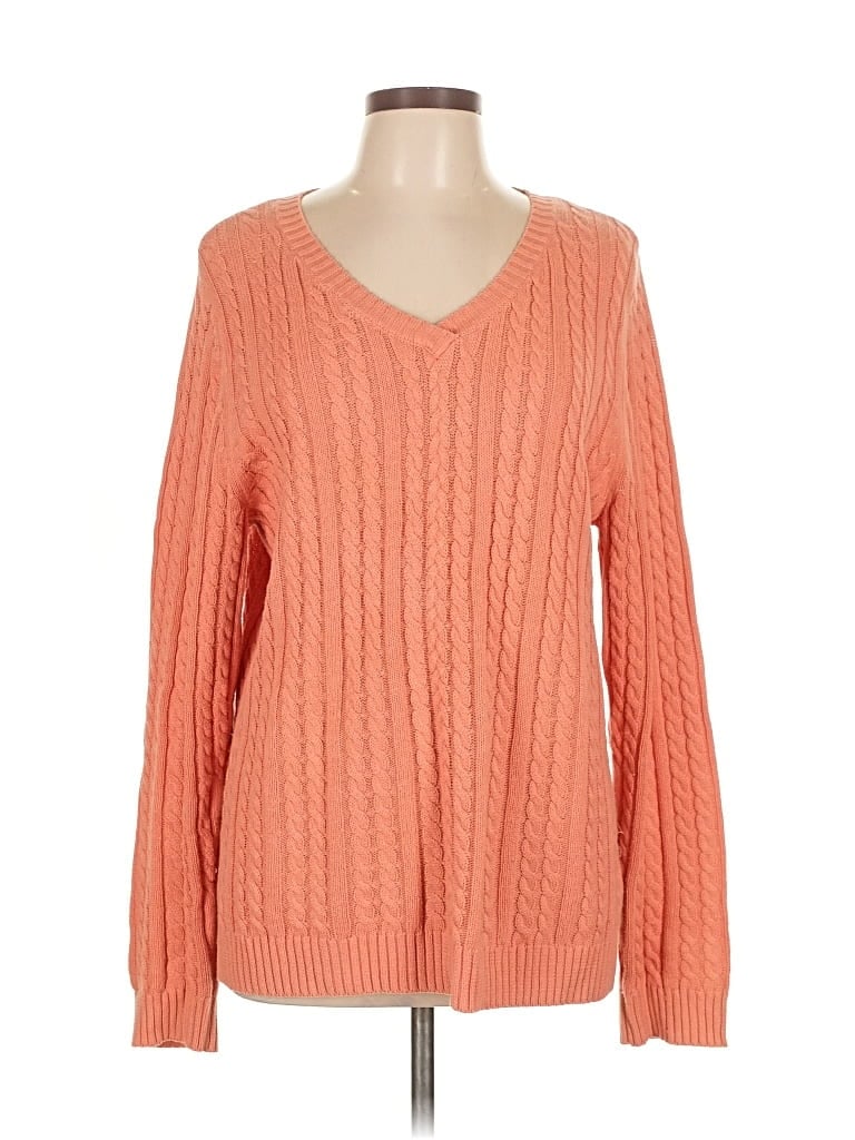 Pre-owned Croft & Barrow Pullover Sweater In Orange