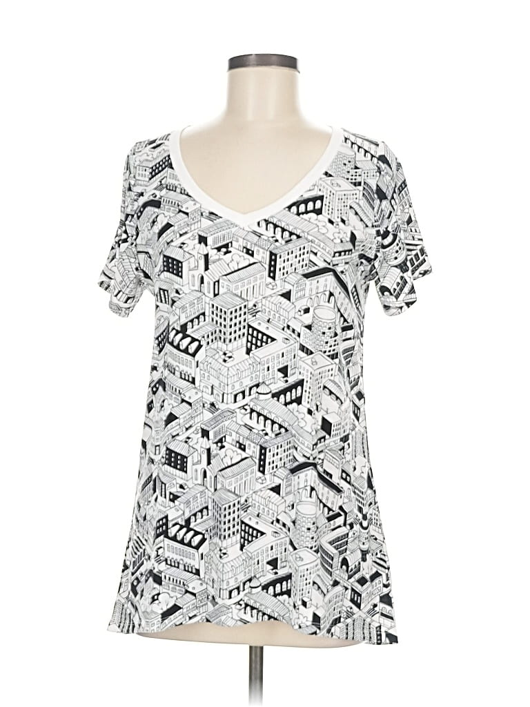 Pre-owned Lularoe Short Sleeve T-shirt In Silver