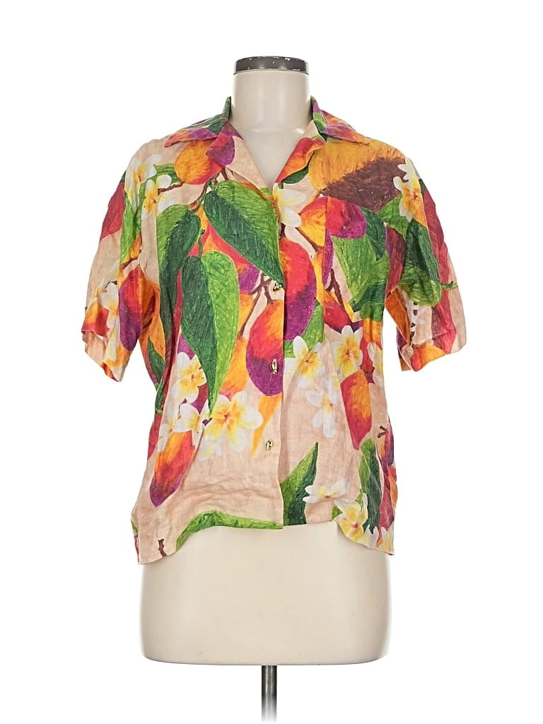 Pre-owned Isolda Short Sleeve Blouse In Orange