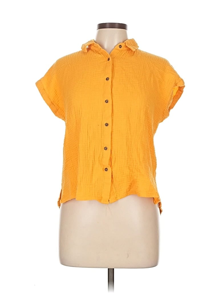Click to view more detailed imagery on our partner's website Pre-owned Kaktus Short Sleeve Blouse In Orange