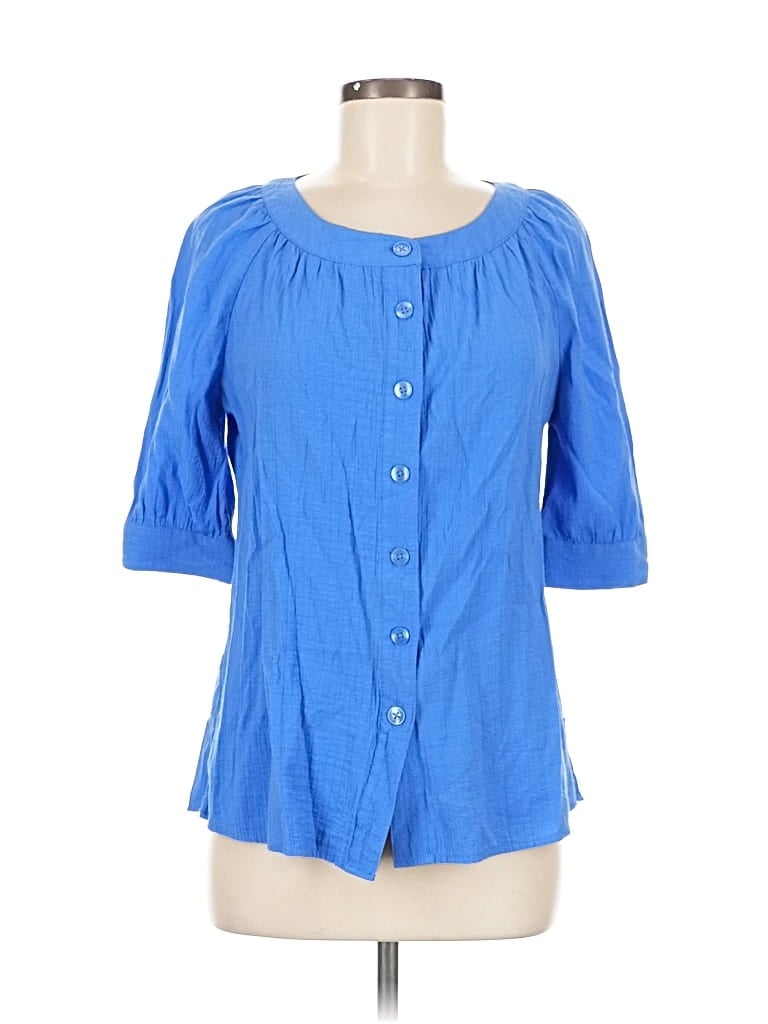 Pre-owned White Stag 3/4 Sleeve Blouse In Blue