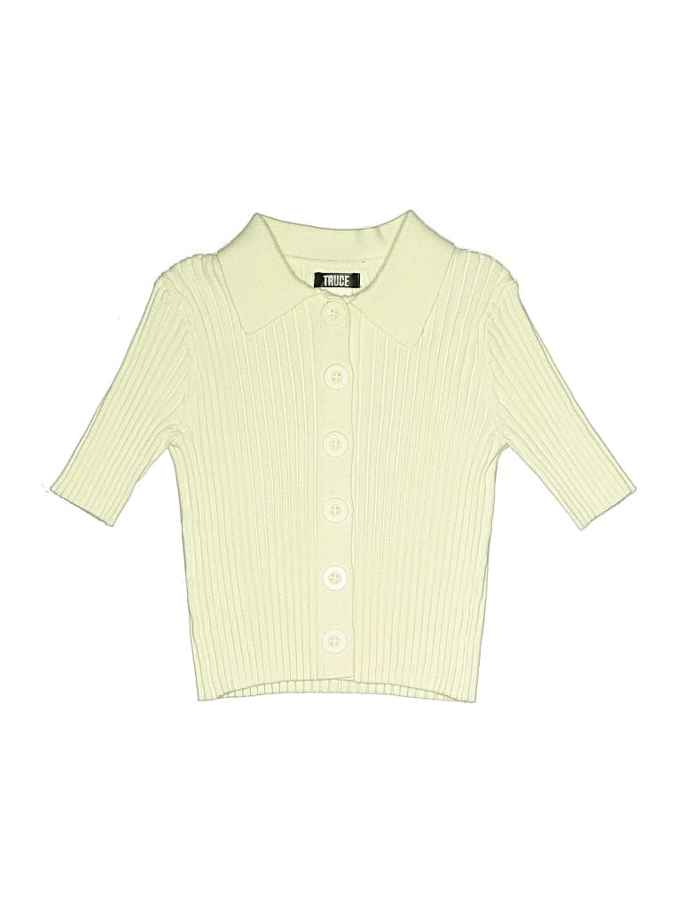 Pre-owned Truce Kids' 3/4 Sleeve Button Down Shirt In Yellow