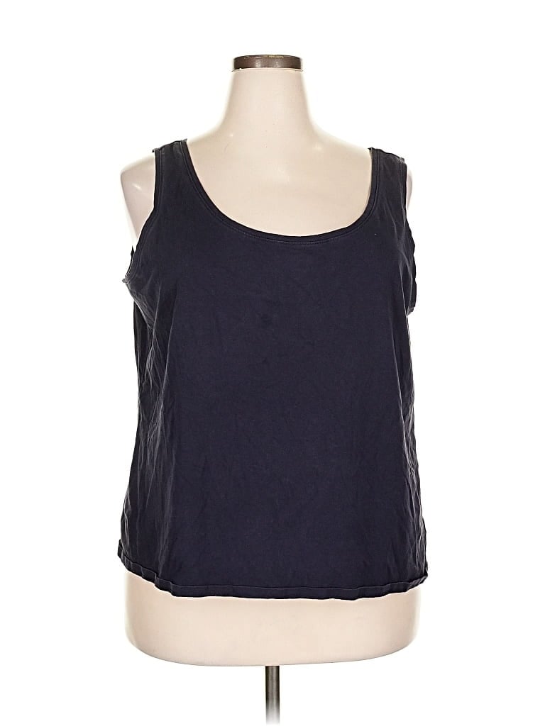 Pre-owned Nic + Zoe Tank Top Blue Square Neckline Tops