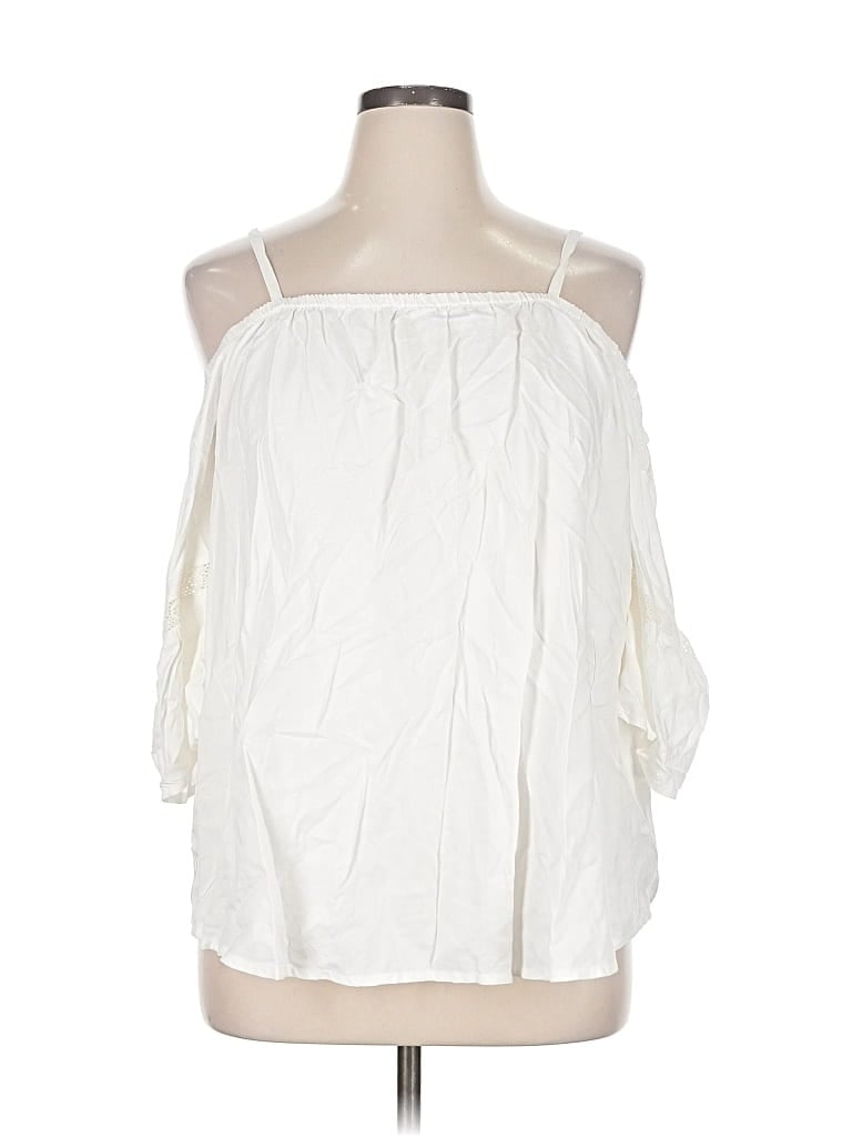 Pre-owned Old Navy 3/4 Sleeve Blouse In White