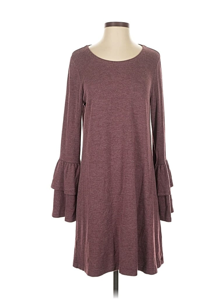 Pre-owned Ann Taylor Loft Casual Dress In Burgundy