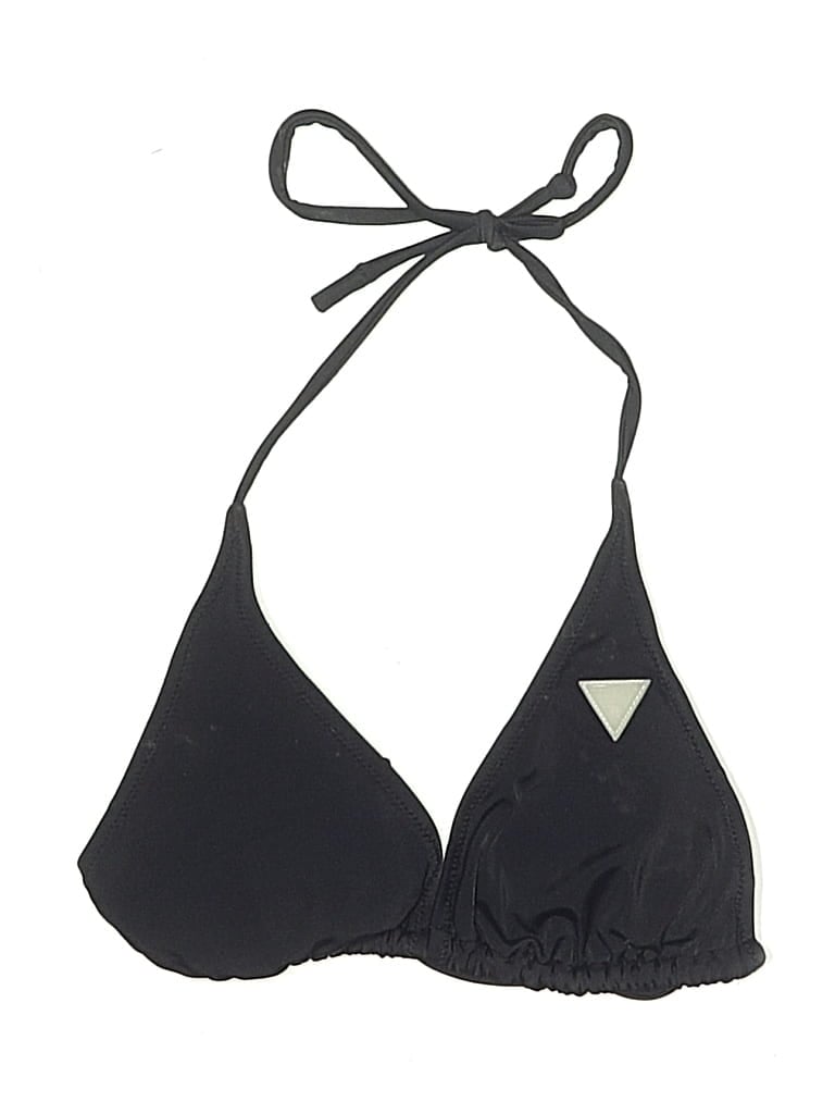 Pre-owned Guess Swimsuit Top Black Graphic Pattern Swimwear