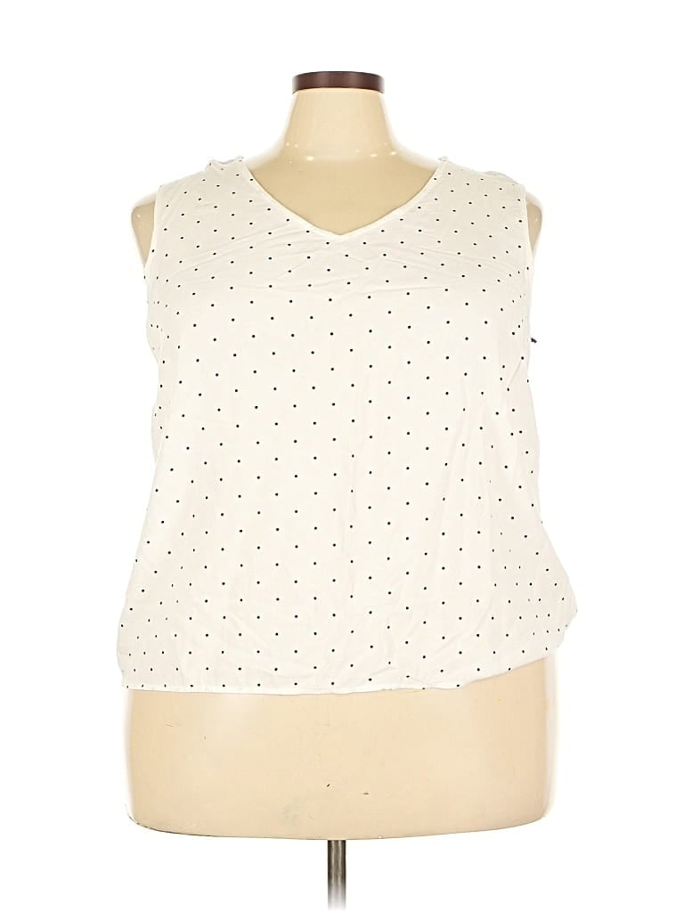 Pre-owned Talbots Outlet Sleeveless Top Ivory V Neck Tops In White