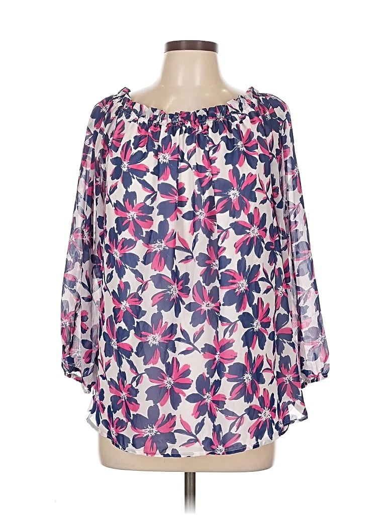 Pre-owned Nine West 3/4 Sleeve Blouse In Pink