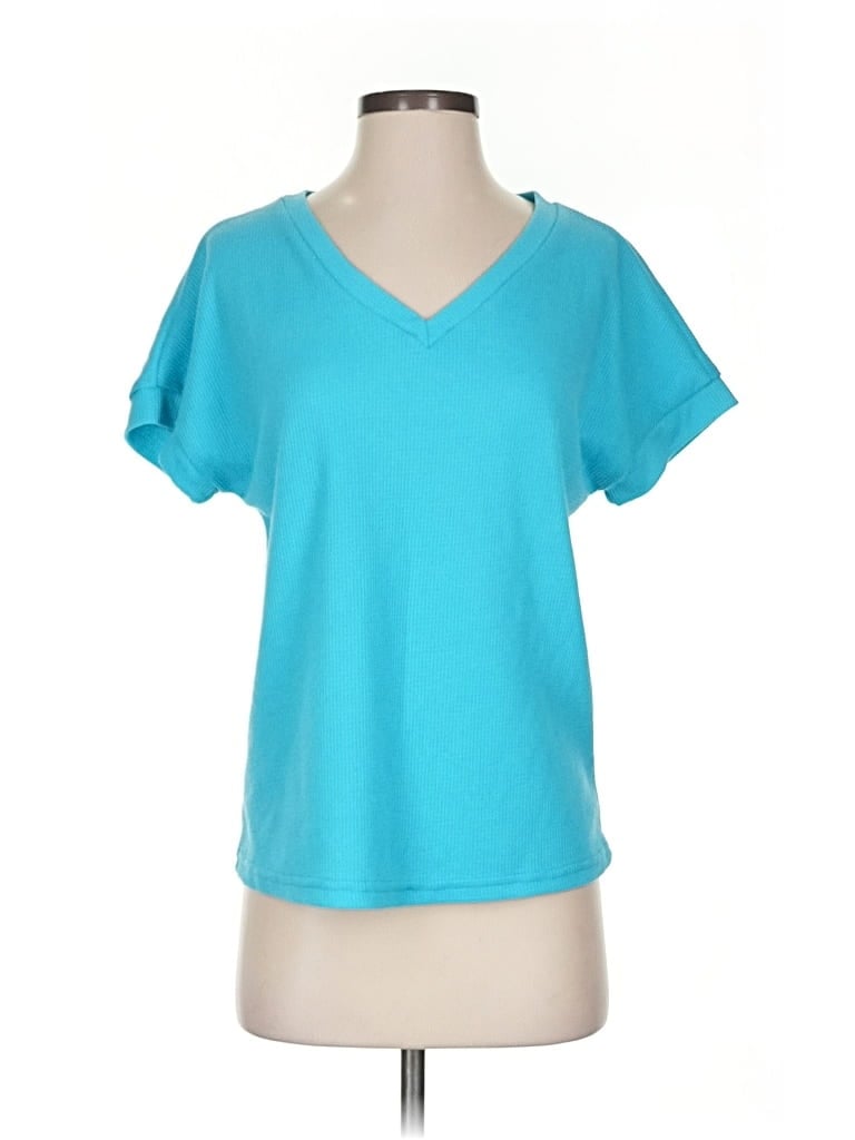 Pre-owned Shein Short Sleeve T-shirt In Blue