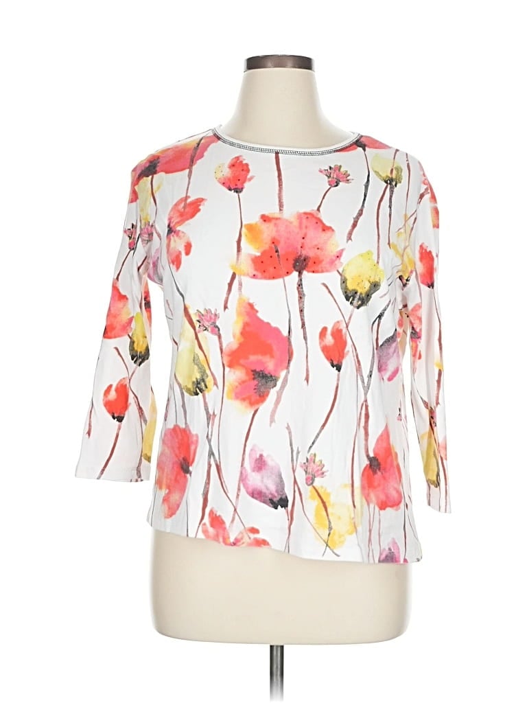 Pre-owned Jess & Jane 3/4 Sleeve Blouse In White