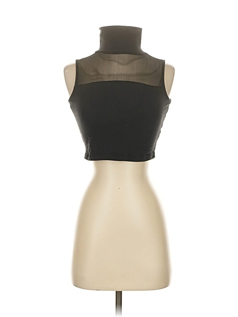 Pre-owned Glamorous Sleeveless Top Black Halter Neckline Tops