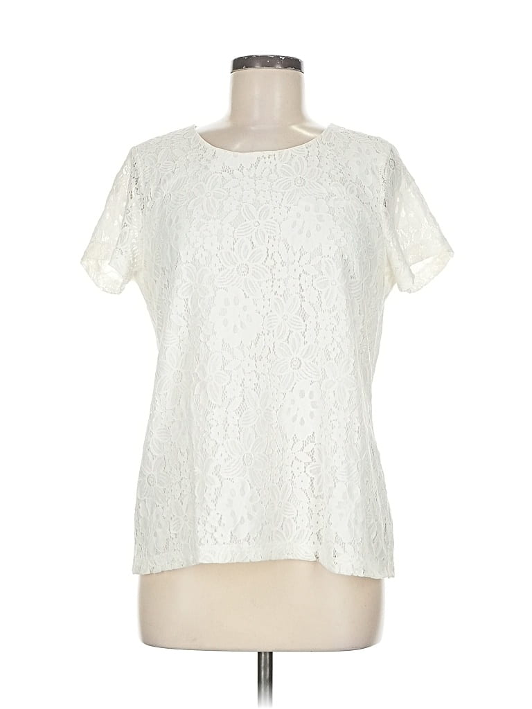 Pre-owned Tommy Hilfiger Short Sleeve Blouse In White
