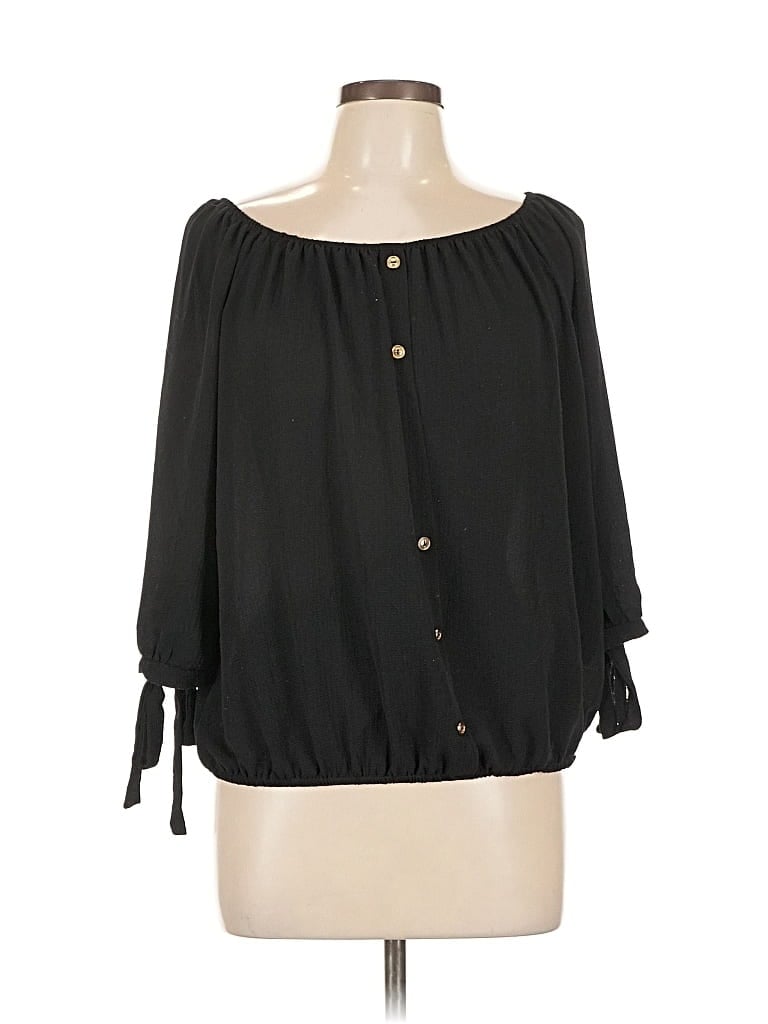 Pre-owned Torrid 3/4 Sleeve Blouse In Black