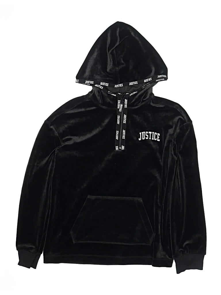 Pre-owned Justice Kids' Pullover Hoodie In Black