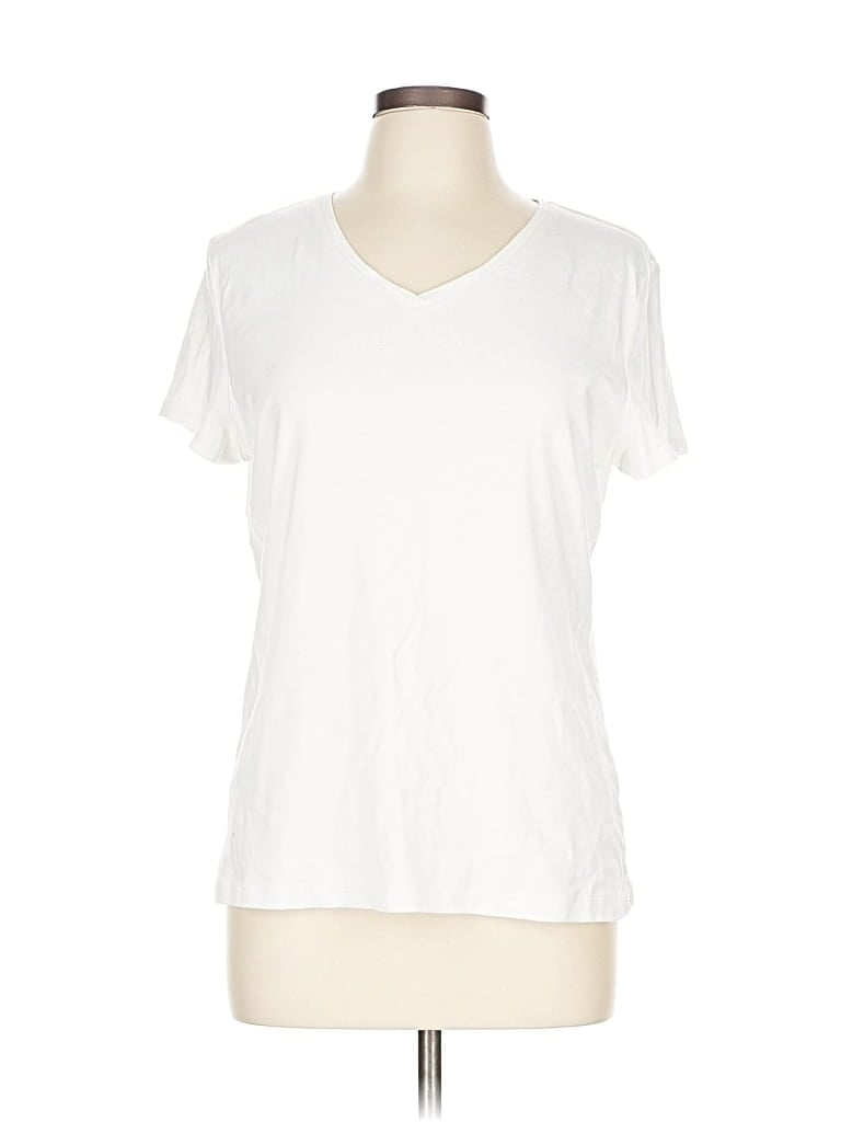 Pre-owned Croft & Barrow Short Sleeve T-shirt In White