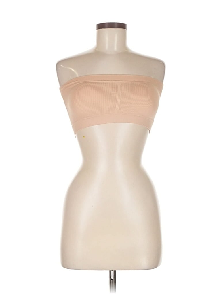 Pre-owned Capezio Tube Top Tan Strapless Neckline Tops In Brown