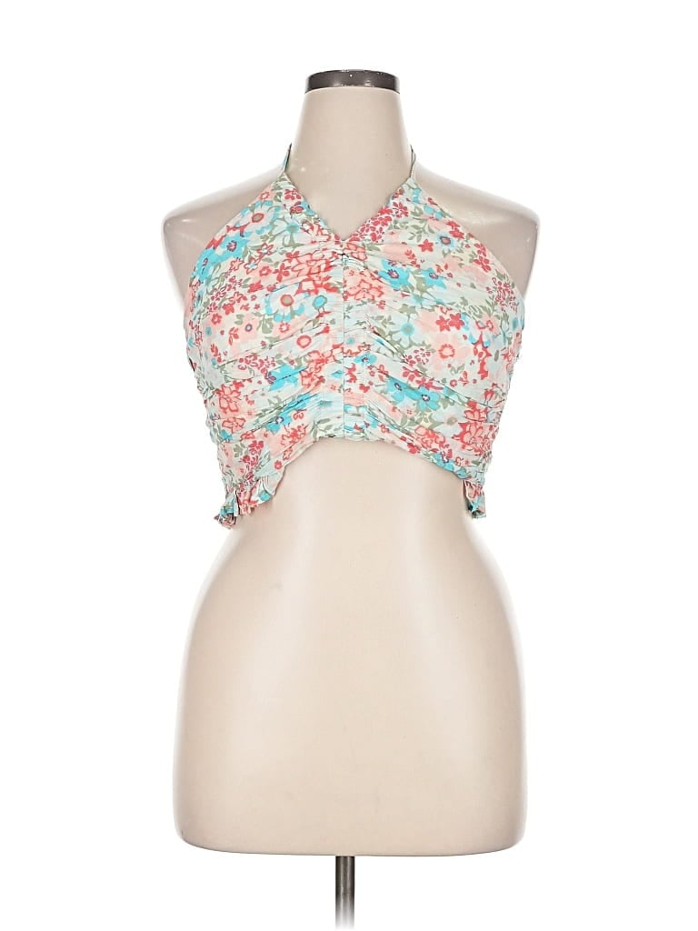 Pre-owned American Eagle Outfitters Sleeveless Blouse In Blue