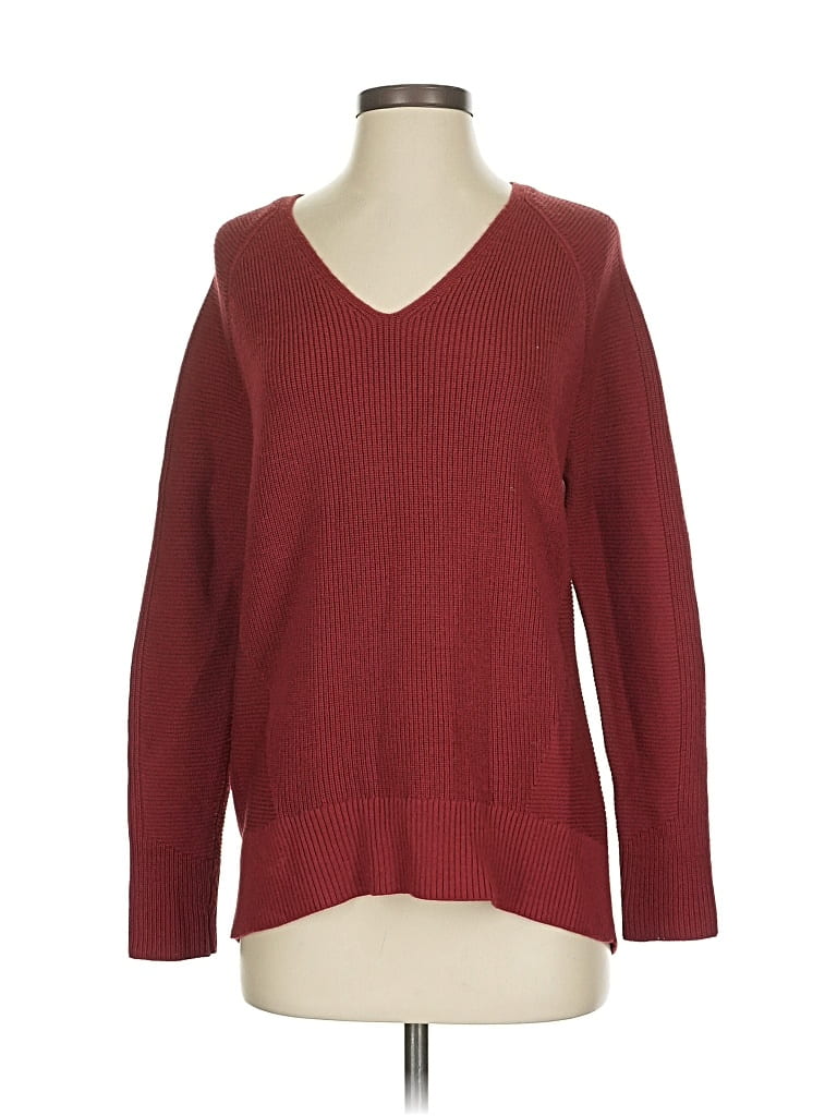Pre-owned Athleta Pullover Sweater In Burgundy