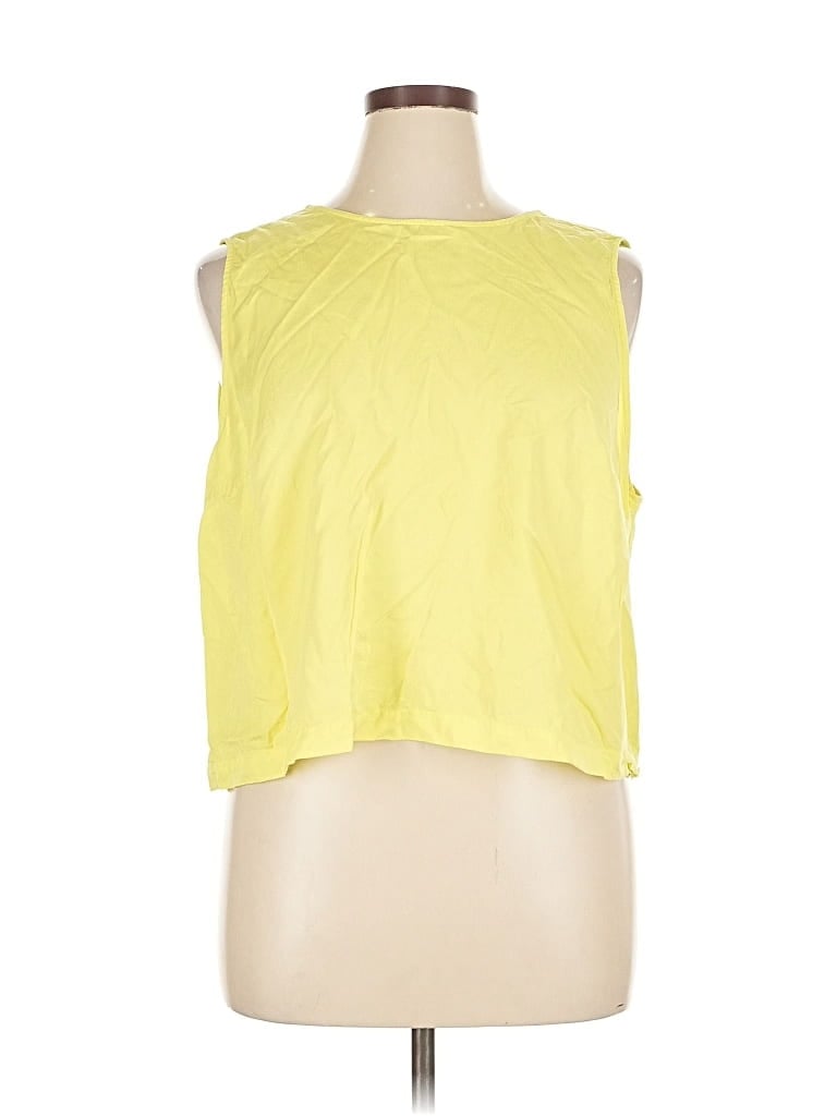 Pre-owned Ann Taylor Loft Sleeveless T-shirt In Yellow
