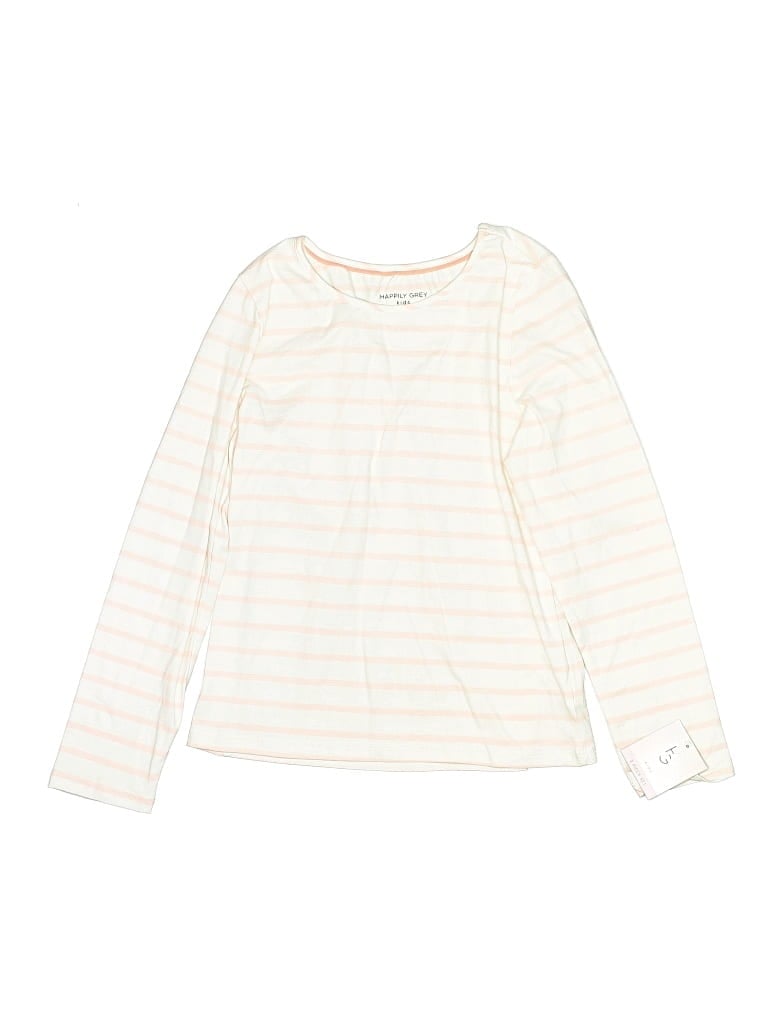 Pre-owned Happily Grey Kids' Long Sleeve T-shirt In White
