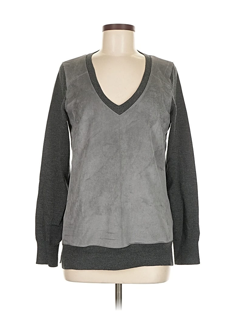 Pre-owned Banana Republic Wool Pullover Sweater In Gray