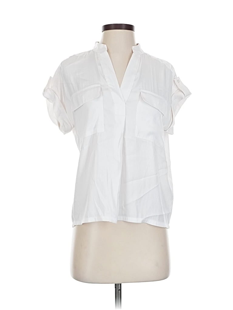 Pre-owned Banana Republic Short Sleeve Blouse In White