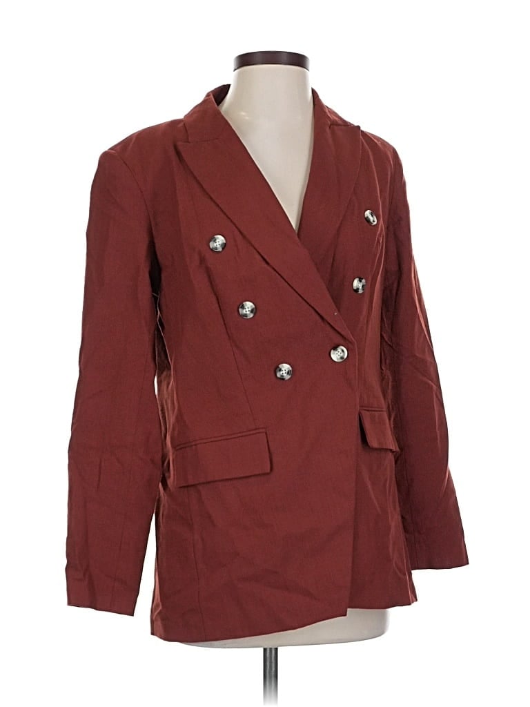 Pre-owned Nine West Blazer Jacket In Burgundy