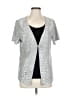 Chances R Silver Short Sleeve Blouse Size L - photo 1