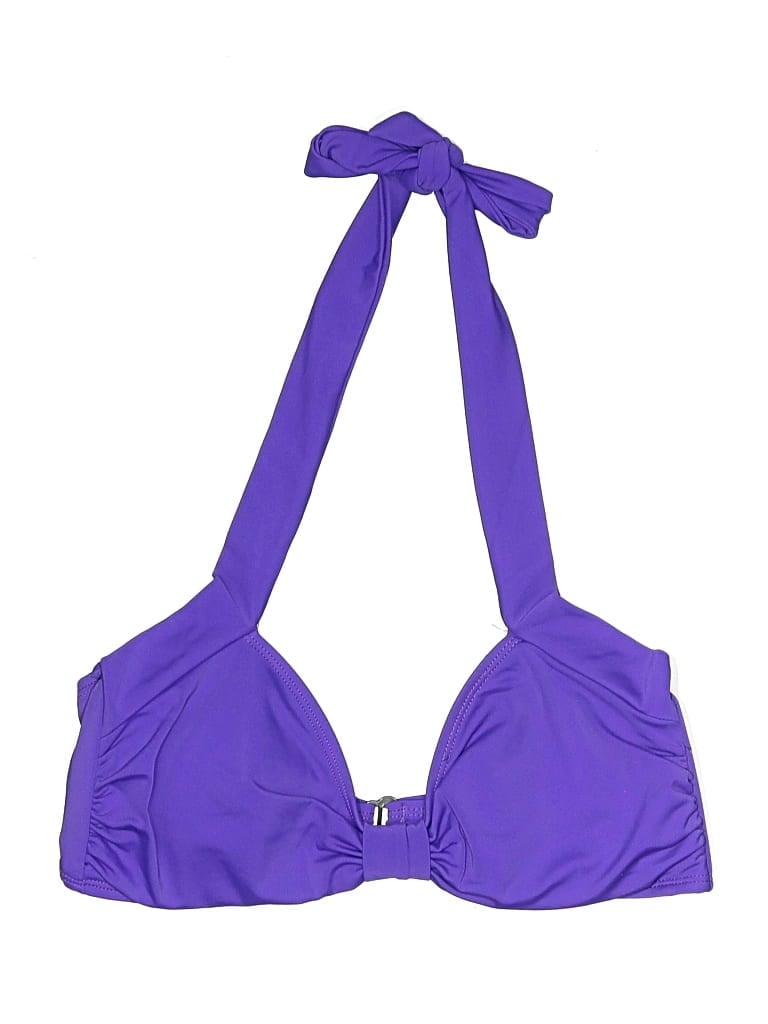Pre-owned Assorted Brands Swimsuit Top Purple Solid Pattern Swimwear