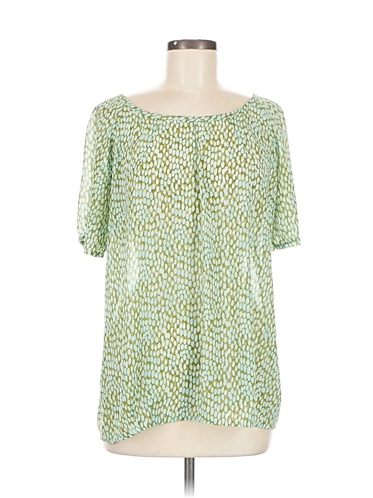 Pre-owned Cabi Short Sleeve Blouse In Green
