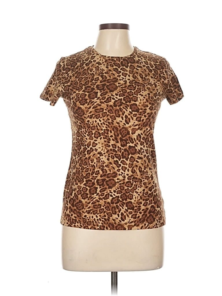 Pre-owned Jones New York Signature Short Sleeve T-shirt In Brown