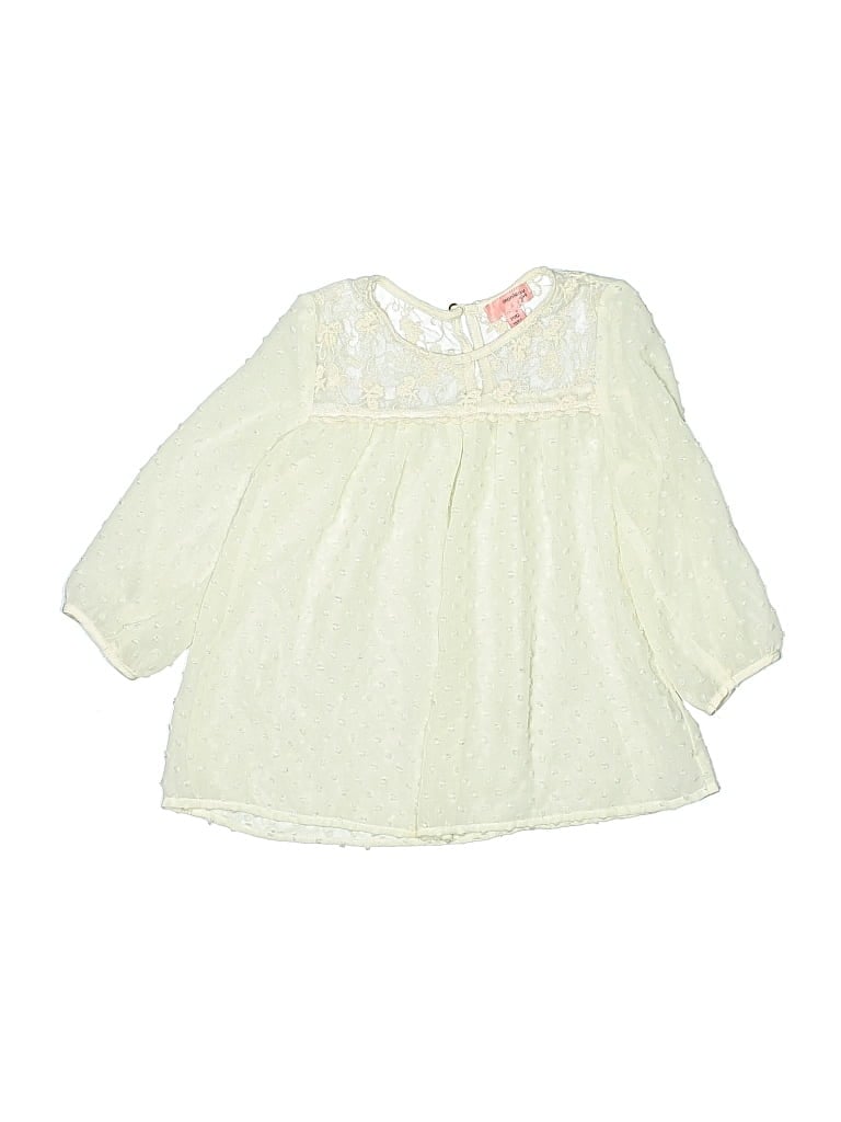 Pre-owned Monteau Girl Kids' 3/4 Sleeve Blouse In Green