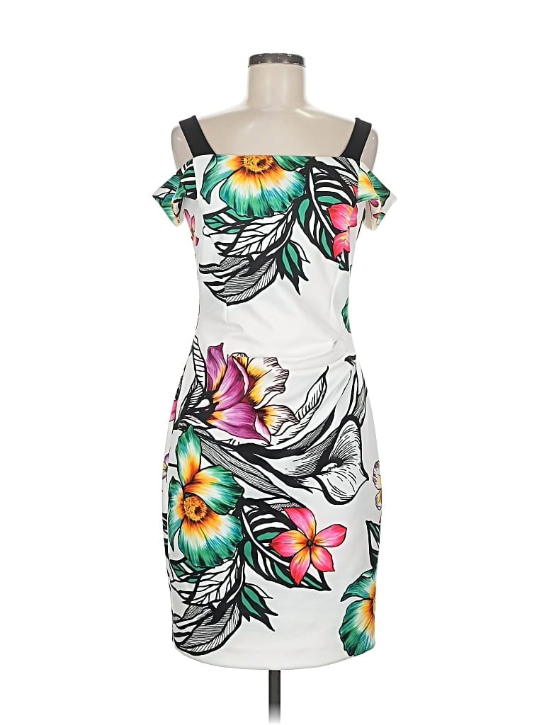 Pre-owned Joseph Ribkoff Cocktail Dress In White