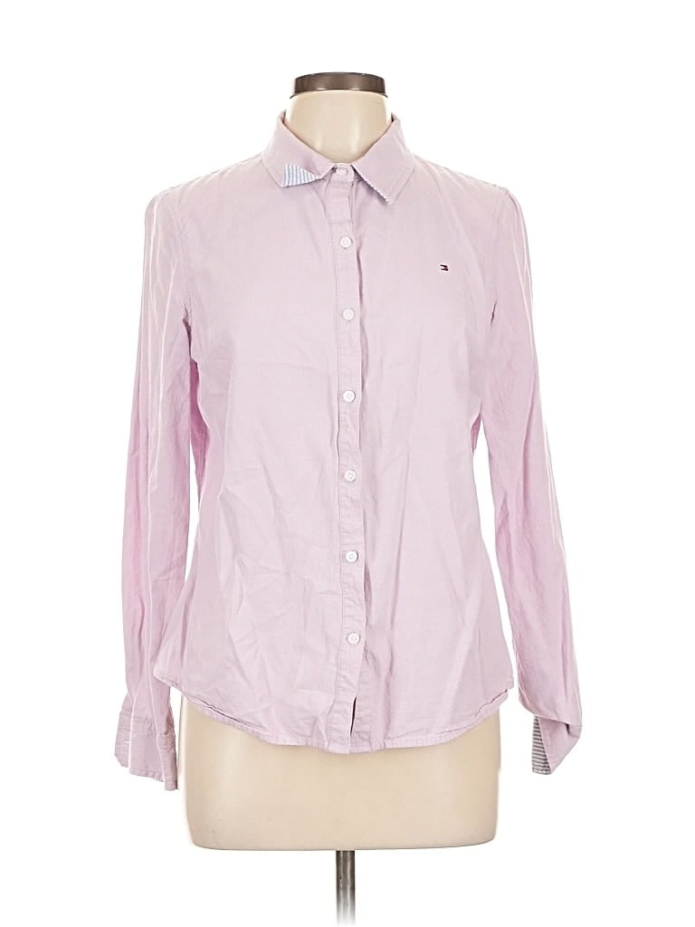 Pre-owned Tommy Hilfiger Long Sleeve Button Down Shirt In Pink