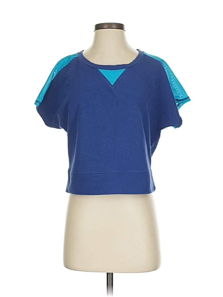 Pre-owned Lucy Short Sleeve Top Blue Crew Neck Tops