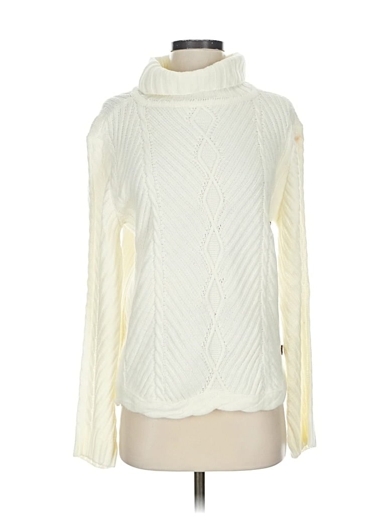 Pre-owned Venus Turtleneck Sweater In White