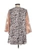 Grace & Emma 100% Polyester Animal Print Brown 3/4 Sleeve Blouse Size S - photo 2