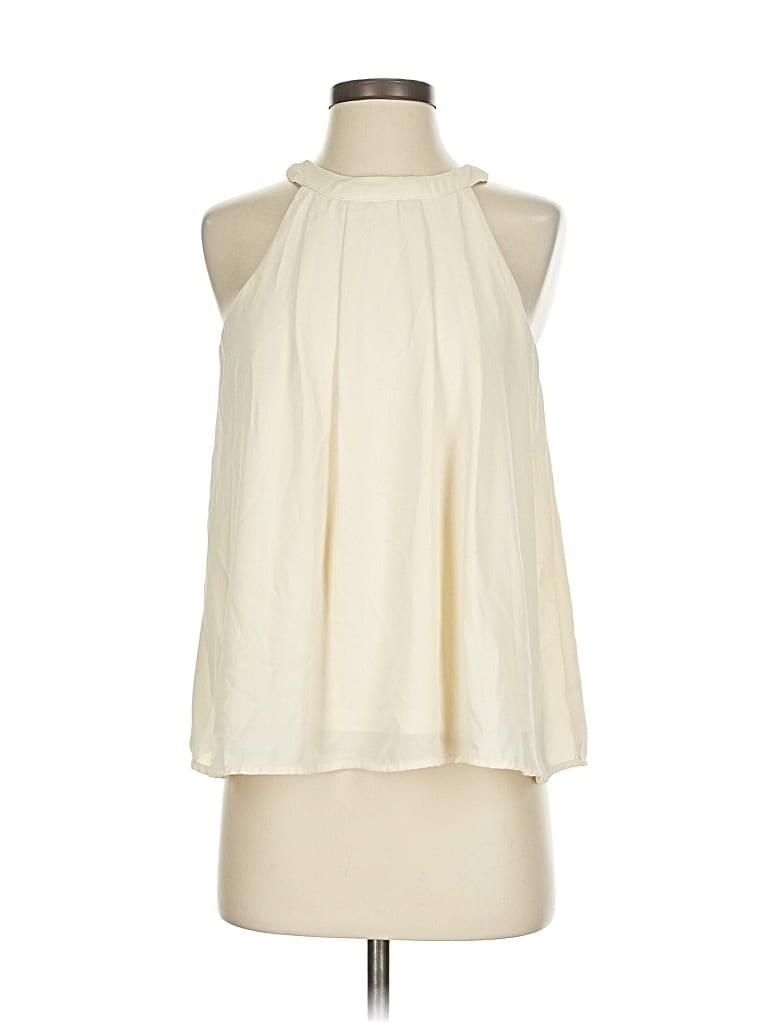 Pre-owned Doe & Rae Tank Top Ivory Halter Neckline Tops In White