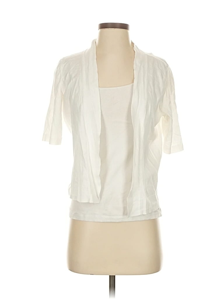 Pre-owned Talbots Outlet Cardigan Sweater In White