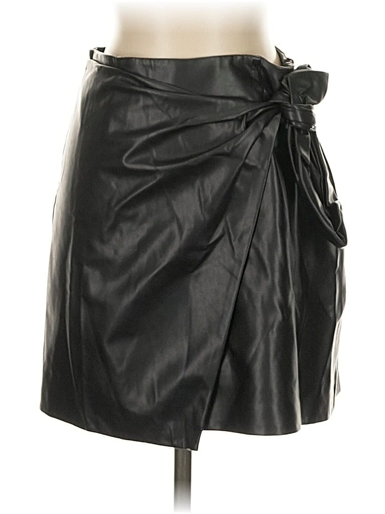 Pre-owned Wilfred Faux Leather Skirt In Black